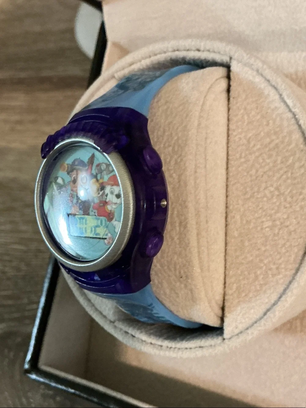 PAW PATROL Nickelodeon Kids Digital Watch - Purple and Light Blue Strap 7” Max
